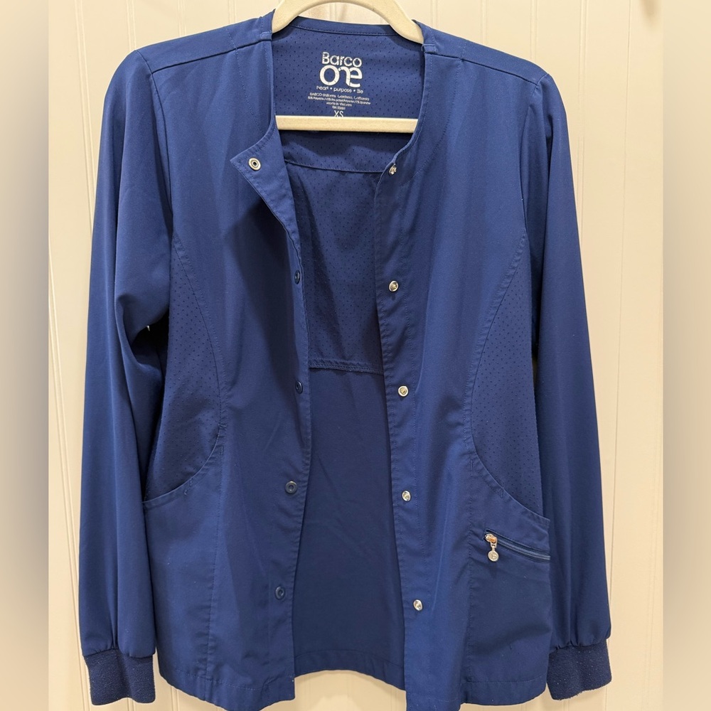 Barco Uniforms Blue Utility Jacket Snap-Front Design